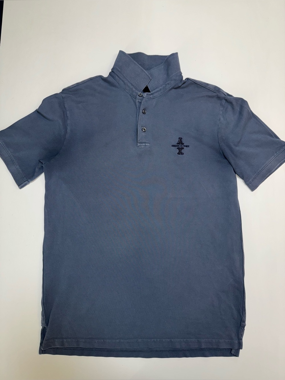 A|X Armani Exchange Men’s S Blue gray Polo Shirt, Short Sleeve, Logo, S